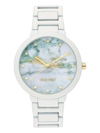 Nine West レディース ゴム引きブレスレットウォッチ ホワイト
