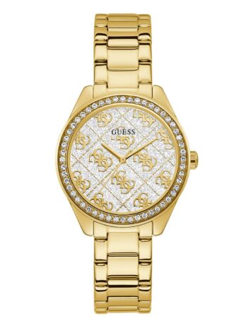 GUESS Women’s Guess Woman Watch – SUGAR Gold 37mm Gold-Tone Steel Bracelet & Case Quartz Watch GW0001L2