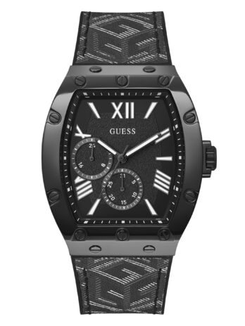 GUESS G-Cube 多機能腕時計 ブラック レザー, ブラック, one, クラシック GW0645G2