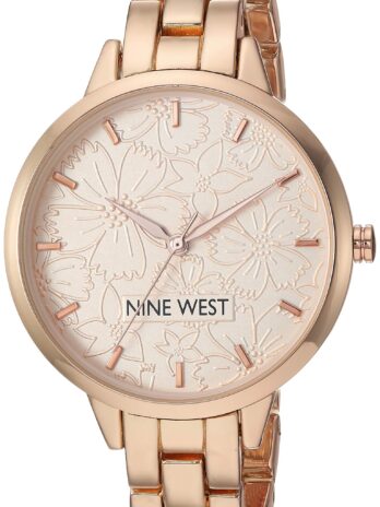 Nine West Women’s NW/2226RGRG Rose Gold-Tone Bracelet Watch
