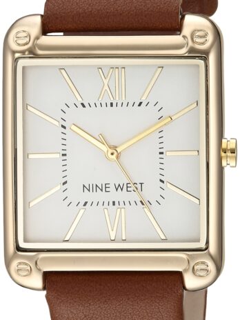 Nine West レディースストラップウォッチ, ブラウン/ゴールド, 日本語