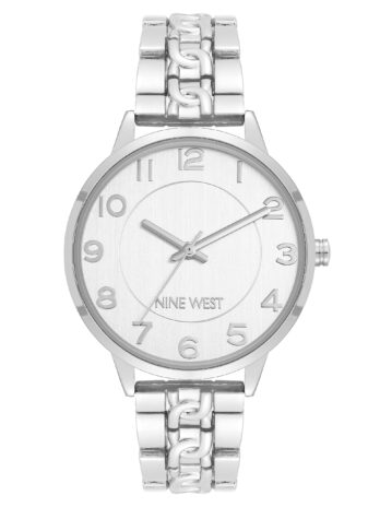 Nine West レディース 見やすいブレスレットウォッチ, シルバー, One Size, NW/2929SVSV。
