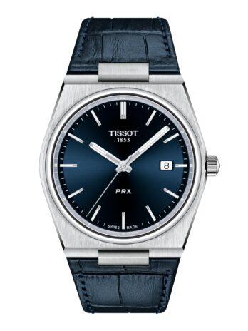 [ティソ] 腕時計 TISSOT PRX レザーベルト T1374101604100 メンズ ブルー文字盤