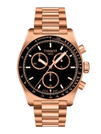 [ティソ] 腕時計 TISSOT PR516 クォーツ クロノグラフ ブラック文字盤 ブレスレット [正規輸入品] T1494173305100 メンズ ローズゴールド