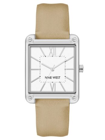 Nine West レディースストラップウォッチ, タン/シルバー。, 日本製。