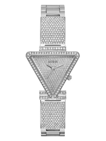 GUESS レディース 34mm 腕時計 – シルバートーン G-Link シルバーダイヤル シルバートーンケース, シルバー, クラシック