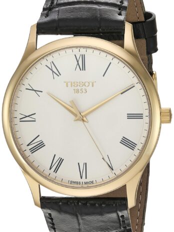 Tissot ユニ 大人用 エクセレンス スチール 18K ゴールド ドレスウォッチ ブラック T9264101601300