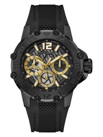 GUESS メンズ 46mm 腕時計, ブラック/ブラック/ブラック, one, クラシック