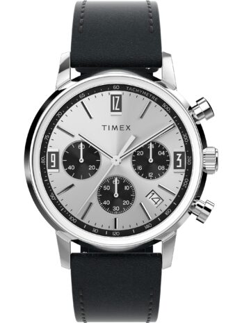 Timex メンズ マーリン 40mm 腕時計, ブラック/シルバートーン/ステンレススチール。, One Size, マーリン 40mm。