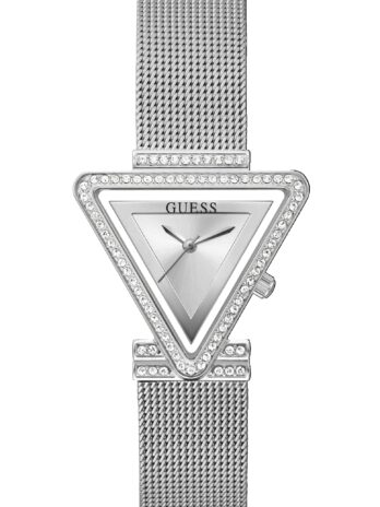 GUESS レディース 34mm 腕時計 – シルバートーンストラップ シルバー文字盤 シルバートーンケース, シルバートーン/メッシュ/シルバートーン/シルバー。, one, FAME