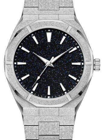 Gosasa トップブランド 高級腕時計 メンズ 星空 ファッション メンズウォッチ ステンレススチール ハイグレード つや消しウォッチ 夜光 日本製クォーツ スタイリッシュ 防水 メンズ腕時計, M – シルバー, ラグジュアリー