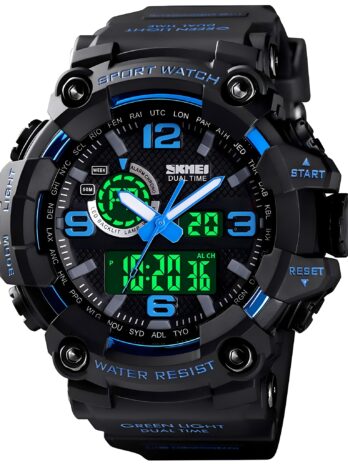 Gosasa メンズウォッチ 多機能 ミリタリー Sショック スポーツウォッチ LED デジタル 防水 アラームウォッチ, A _1520_ブルー, Big, スポーツ