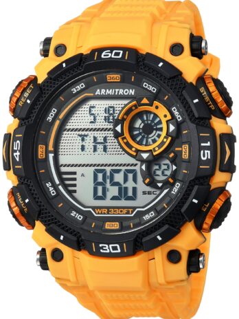 Armitron Sport メンズ 40/8397YLW デジタルクロノグラフ イエロー樹脂ストラップウォッチ