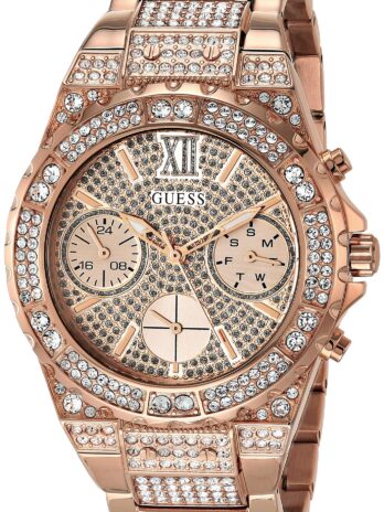 Guess 39.5mm 腕時計 スワロフスキークリスタル付き スワロフスキー製 ローズゴールド調。