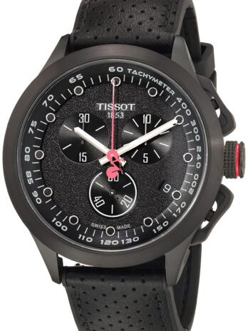 Tissot メンズ Tissot T-Cycling Giro d’Italia 2022 スペシャルエディション 316L ステンレススチールケース ブラックPVDコーティング カーボンコンポジットクォーツウォッチ ブラック レザー 22 (T1354173705101), ブラック, クォーツ腕時計。